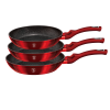 Berlinger Haus 3-Piece Marble Coating Fry Pan Set - Burgundy Metallic Photo