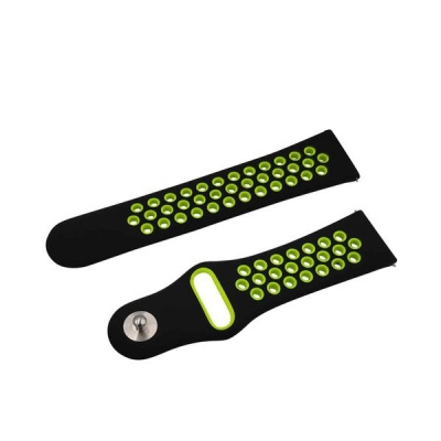 Photo of Black & Green Large Fitbit Versa Strap Silicone Nike Style