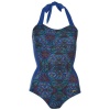 Slazenger Ladies Halter Swimsuit - Navy/Purple Photo