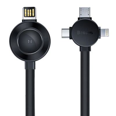 Photo of Baseus 0.1m - 3A 4in1 USB TypeA2.0 to Apple Watch Lightning Type-C Micro