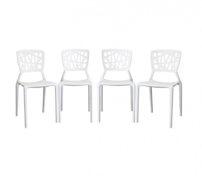 Photo of 4 x Vento-Inspired Office Dining Multifunctional Chairs - White