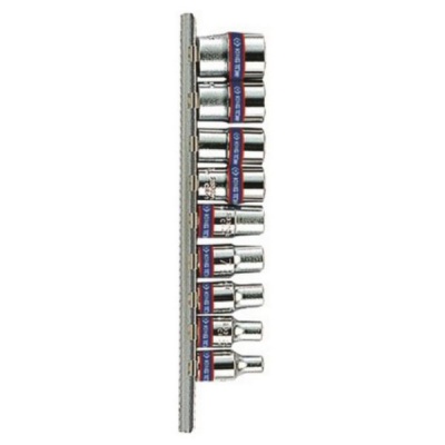 Photo of King Tony Socket Set 1/4"Dr on a Rail 4-13mm 9 Pieces