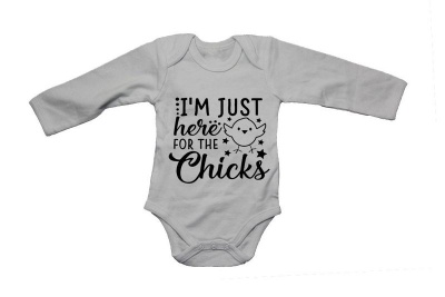 Photo of I'm Just Here for the Chicks - LS - Baby Grow
