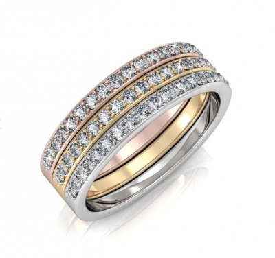 Photo of Destiny 925 Sterling Silver Trinity Ring with Swarovski Crystals