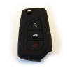 Silicone Car Key Protector - Toyota 3 Button Flip Key Type 1 - Black Photo
