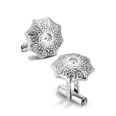Photo of Stainless Steel Octagon Cufflinks with Clear CZ