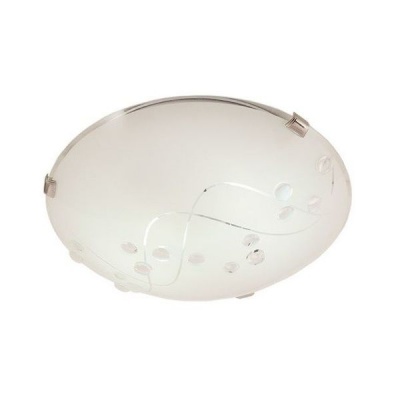 Photo of Bright Star Lighting Ceiling Fitting with Patterned Frosted Glass and Clear Beads