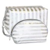 Cosmetic Bag Combo - Silver & White Photo