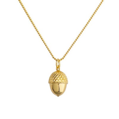 Photo of Acorn Necklace - Yellow Gold Plated