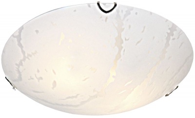 Photo of Bright Star Lighting Frosted Cloudy Patterned Ceiling Fitting with Polished Chrome Clips