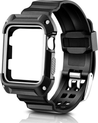 Photo of Gretmol Outdoor Black Rubber Shockproof Protective Strap with Frame - 42mm