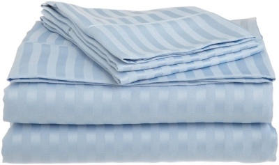 Hotel collection 100 cotton Pin Stripe Queen bedsheet set Blue