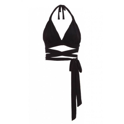 Photo of Quiz Ladies Black Wrap Bikini Top - Black