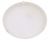 Large Metal Base Ceiling Fitting with Alabaster Glass and White Clips Photo