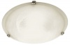 Metal Base Ceiling Fitting with Alabaster Glass and Silver Clips Photo
