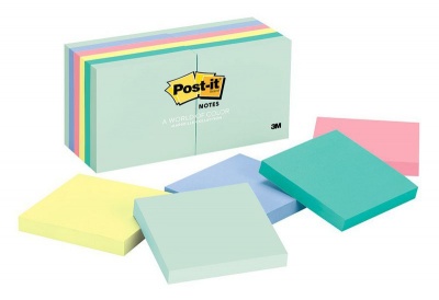 Photo of 3M Post-it Notes 654-AST 12PK Marseille Colours - 12 Pads