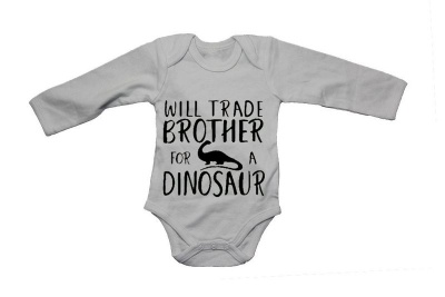 Photo of Brother Will Trade for a Dinosaur - LS - Baby Grow