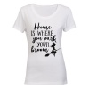 Home is Where You Park Your Broom - Halloween - Ladies - T-Shirt Photo