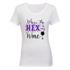 Where The Hex is My Wine - Halloween Inspired - Ladies - T-Shirt Photo