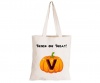 V - Halloween Pumpkin - Eco-Cotton Trick or Treat Bag Photo