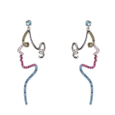Civetta Spark Picasso Face Earrings with Swarovski Crystal