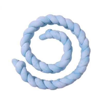 Photo of Cot Bed Braided Bumper - Blue - 2m