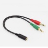 3.5mm Female AUX to Microphone & Earphone Jack Audio Splitter Adapter Cable Photo