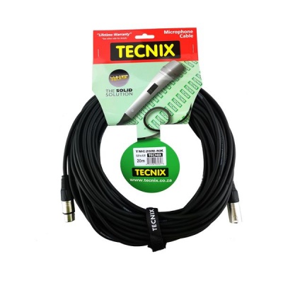 Photo of Tecnix 20m XLR-XLR Microphone Cable - Black