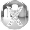 Swarovski® Becharmed Charm Stainless Steel Letter Bead - X Photo