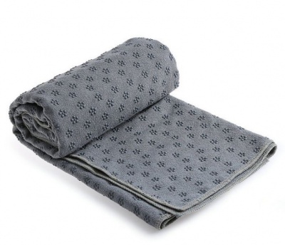 Photo of Yoga Microfibre Bikram Pilates Towel Non-Slip Fast Dry Grey