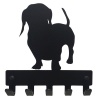 Eboy Steel Dachshund Key Rack & Leash Hanger V1 - 5 Hooks - Black Photo