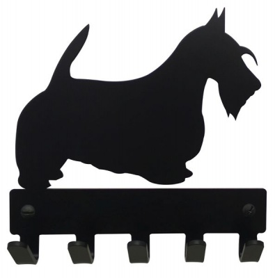 Photo of Eboy Steel Scottish Terrier Key Rack & Leash Hanger 5 Hooks V1 - Black