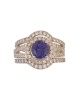 Miss Jewels-CD Designer Jewellery CZ Tanzanite Halo 3-Piece Set-Size R Photo