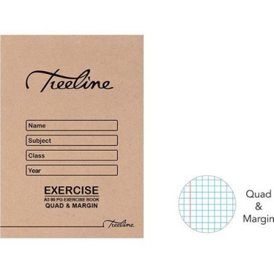 Photo of Treeline A5 Exercise Books 80 pg Quad & Margin