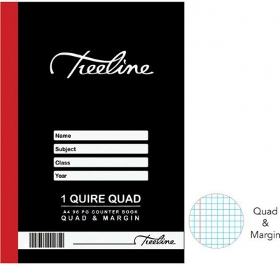 Photo of Treeline Hard Cover Counter Books - Quad & Margin A4 96 pg