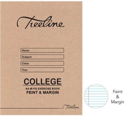 Photo of Treeline College Exercise Books 48 pg A4 Feint & Margin