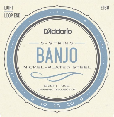 Photo of DAddario D'Addario EJ60 5-String Nickel Banjo Strings 9-20 Gauge