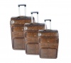 Nexco Luggage Set of 3 PU Leather Travel Suitcases 28'24'22' inch - Brown Photo