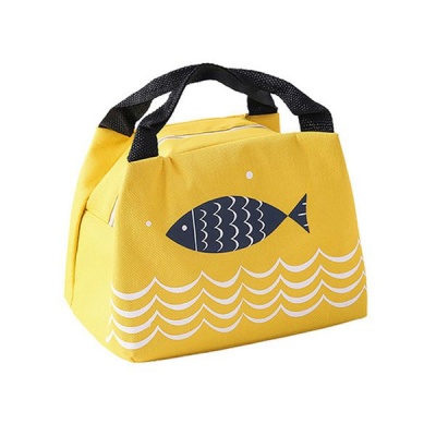 Photo of DHAO -Picnic Bag Portable Lunch Box Picnic Food Storage Bag Yellow Handbag