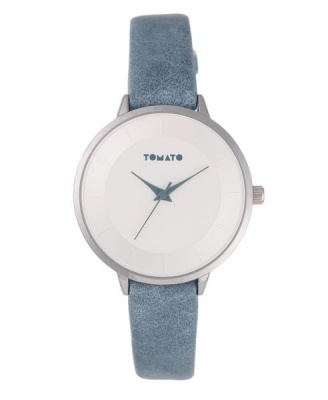 Photo of Ladies White Dial Silver 36mm Case With Blue Strap