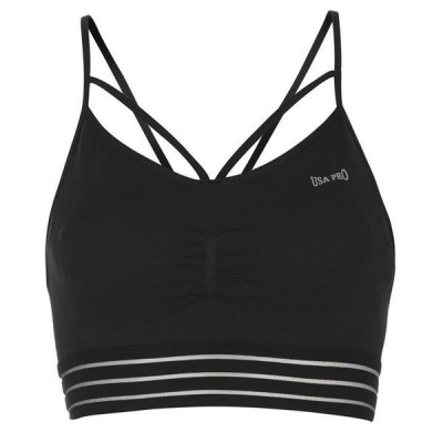 Photo of USA Pro Ladies Padded Seamless Crop Top - Black [Parallel Import]