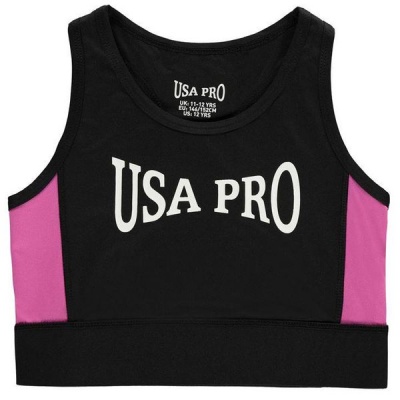 Photo of USA Pro Junior Girls Crop Top - Black [Parallel Import]
