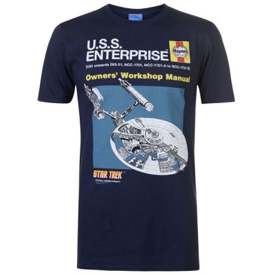 Character Mens TV Star Trek T Shirt Blue Parallel Import