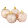 AK 16 x 6cm Christmas Tree Baubles Swirl Matte Glitter Mirrored - Champagne Photo