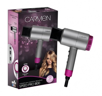 Photo of Carmen 5170 Speed Pro Hair Dryer with Mirror View 1800W Silver