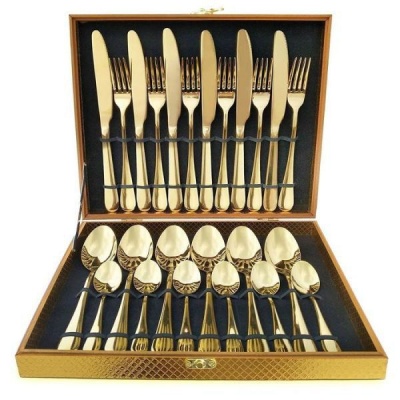 Photo of Optic Life Golden Symphony: 24-Piece Opulent Cutlery Collection