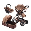 Baby stroller 3" 1 newborn baby carriage - Khaki Photo