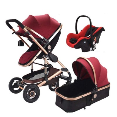 Baby stroller 3 1 newborn baby carriage Red
