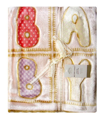 Photo of Mothers Choice Mink Cutwork Baby Blanket Pink