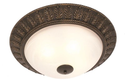 Photo of Black Gold Resin Base Ceiling Fitting with Alabaster Glass